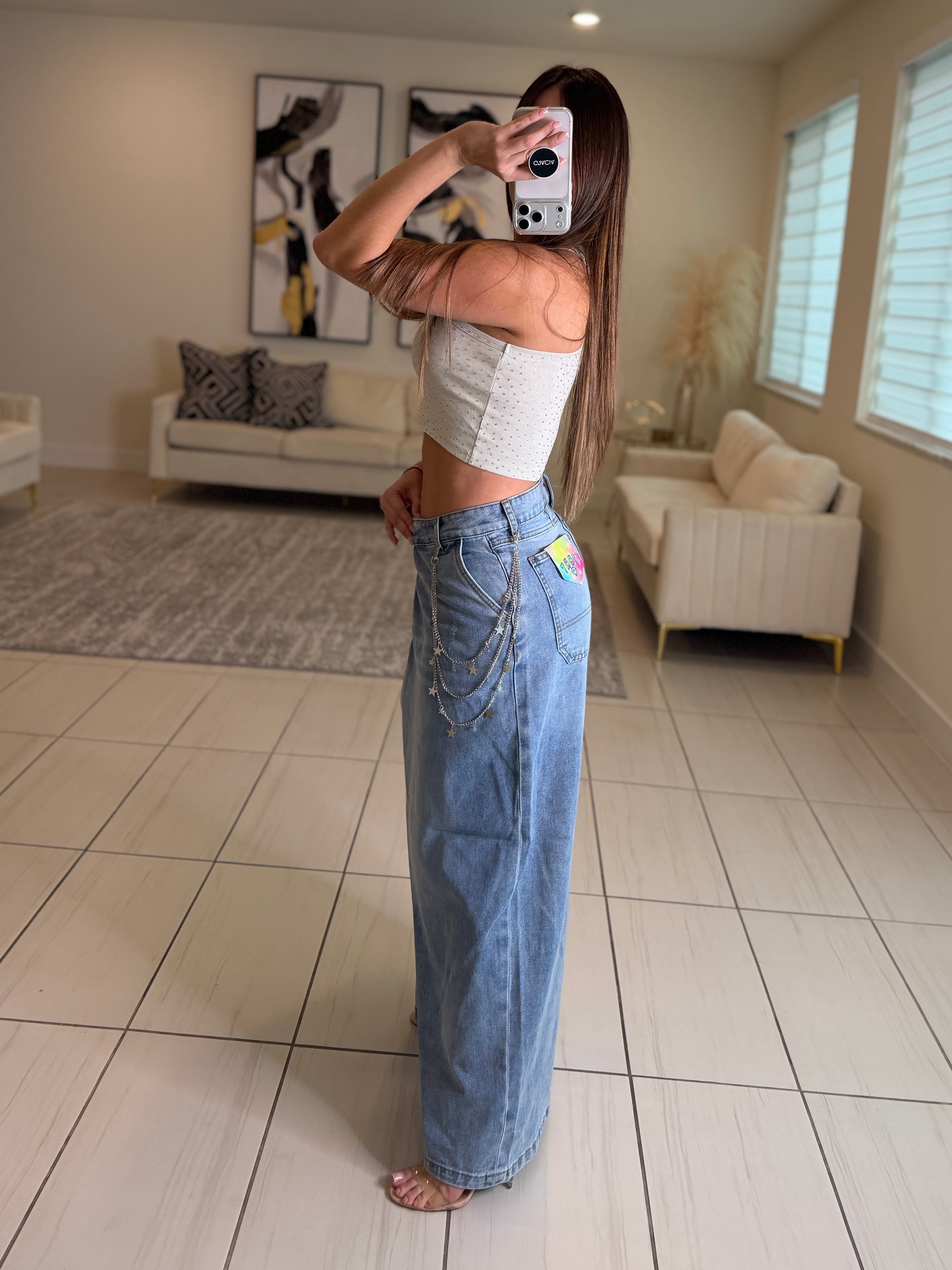 Wrap Cool Blue Denim Pants