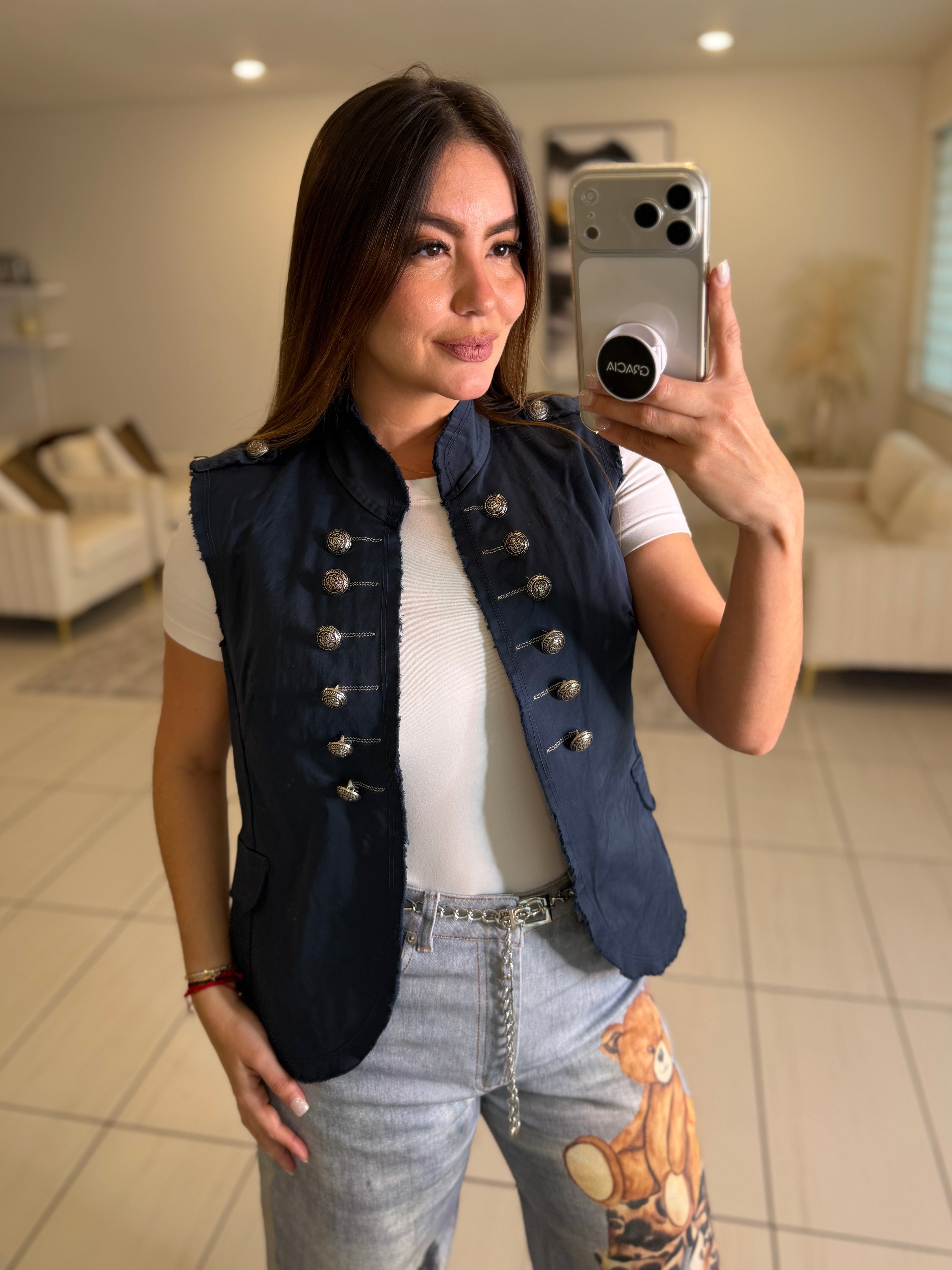 Napoleon Navy Blue Vest Jacket