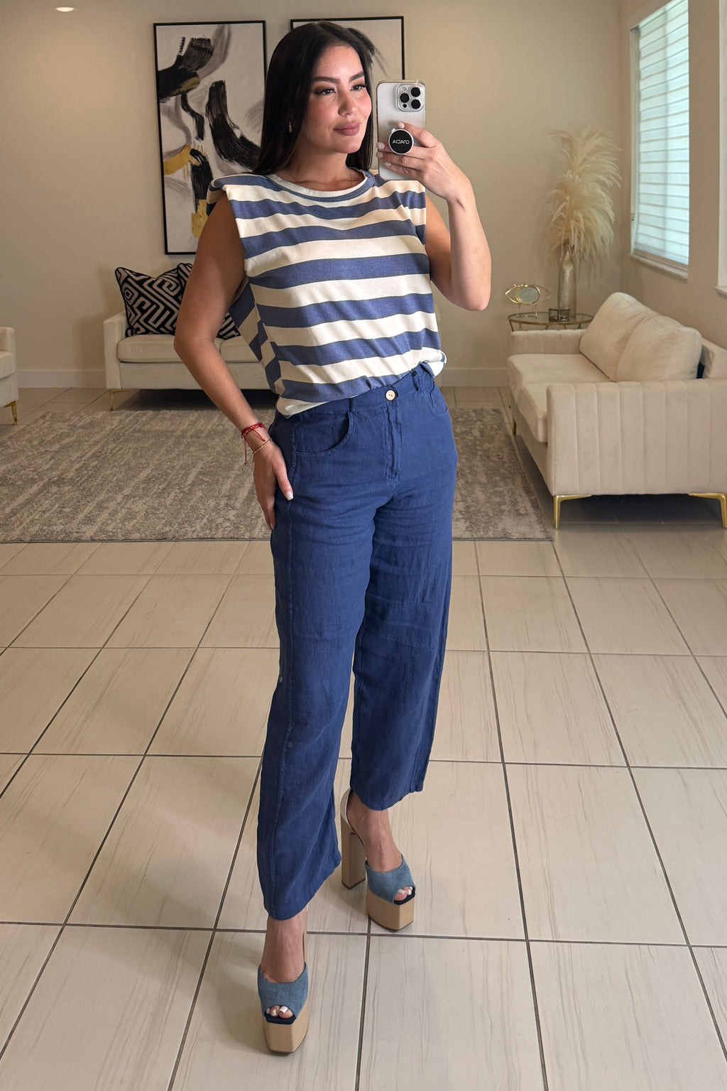 Villa Escape Barrel Linen Pants