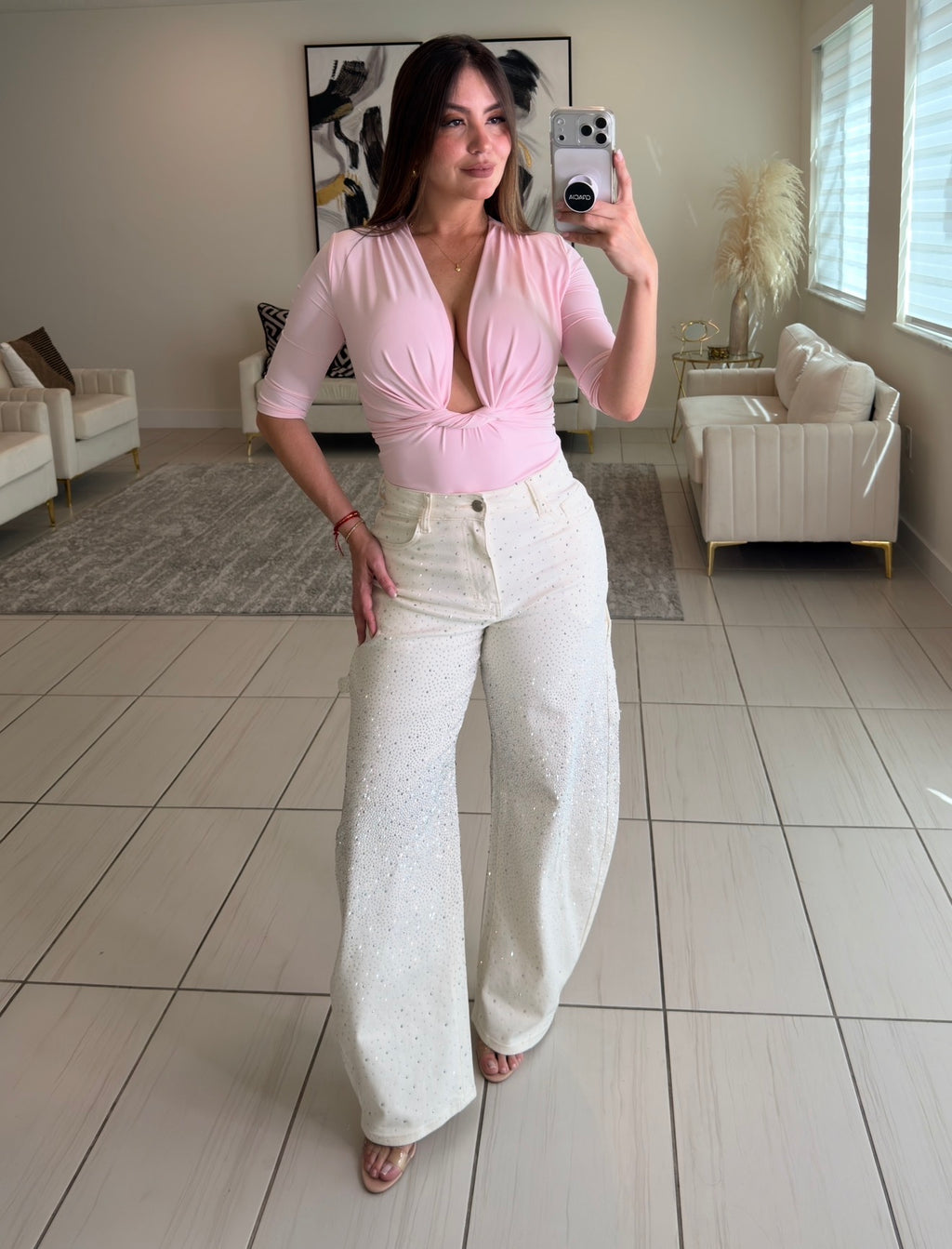 Midnight Crossover Pink Bodysuit