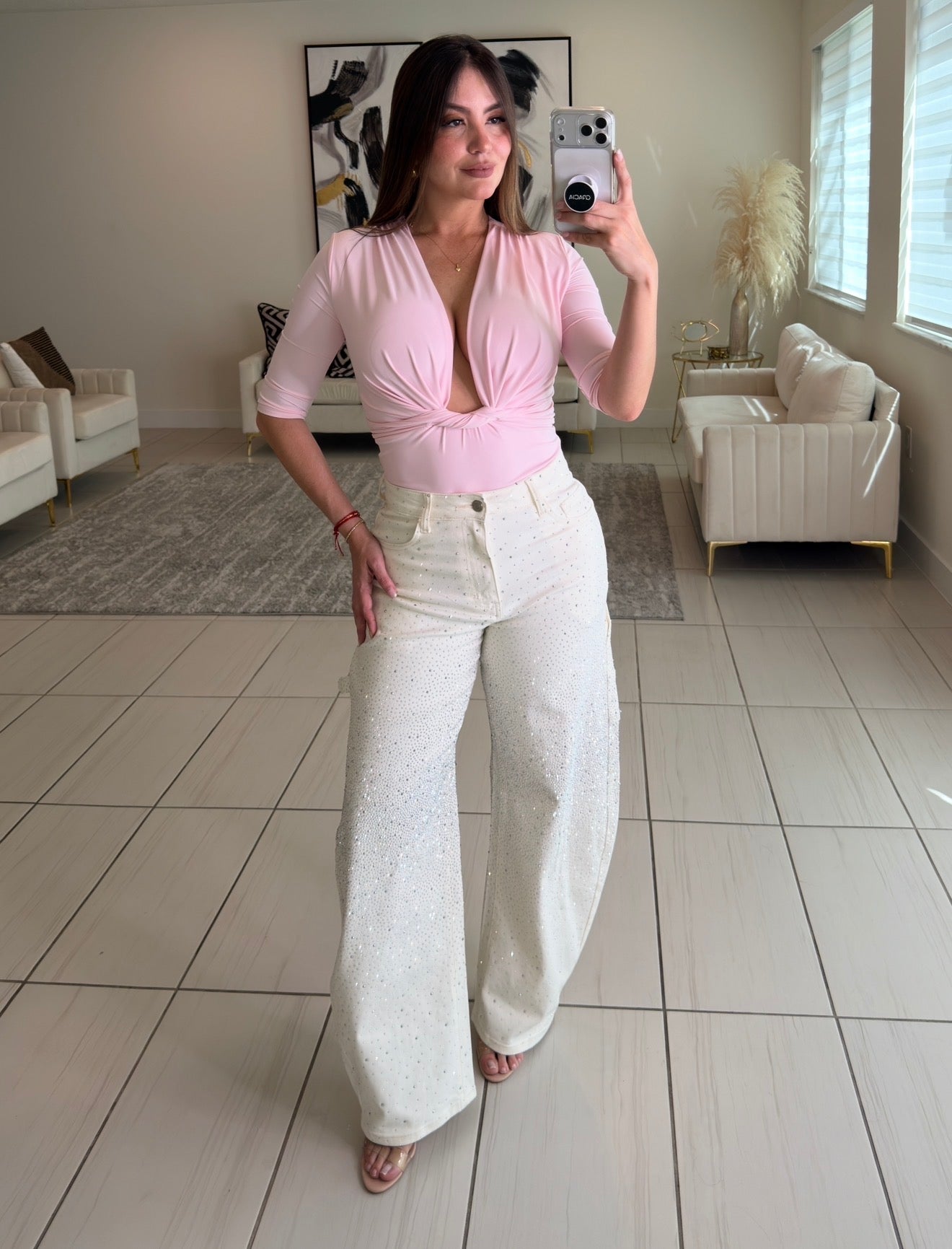 Midnight Crossover Pink Bodysuit