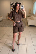 Poetic Dots Brown Short Set
