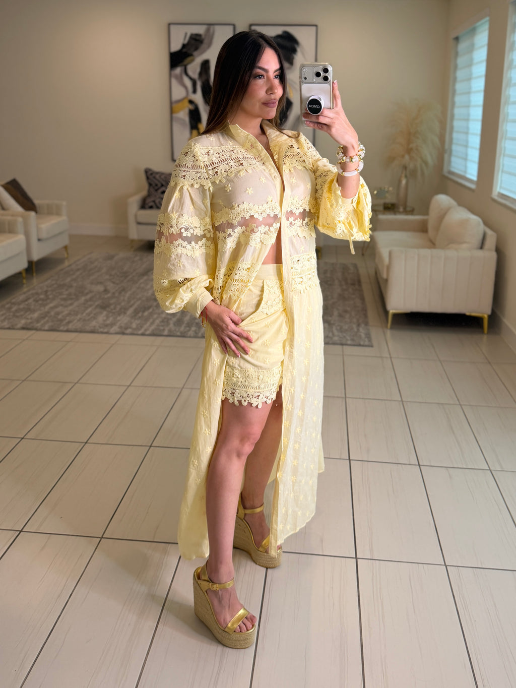 Soleil Yellow Shorts Set