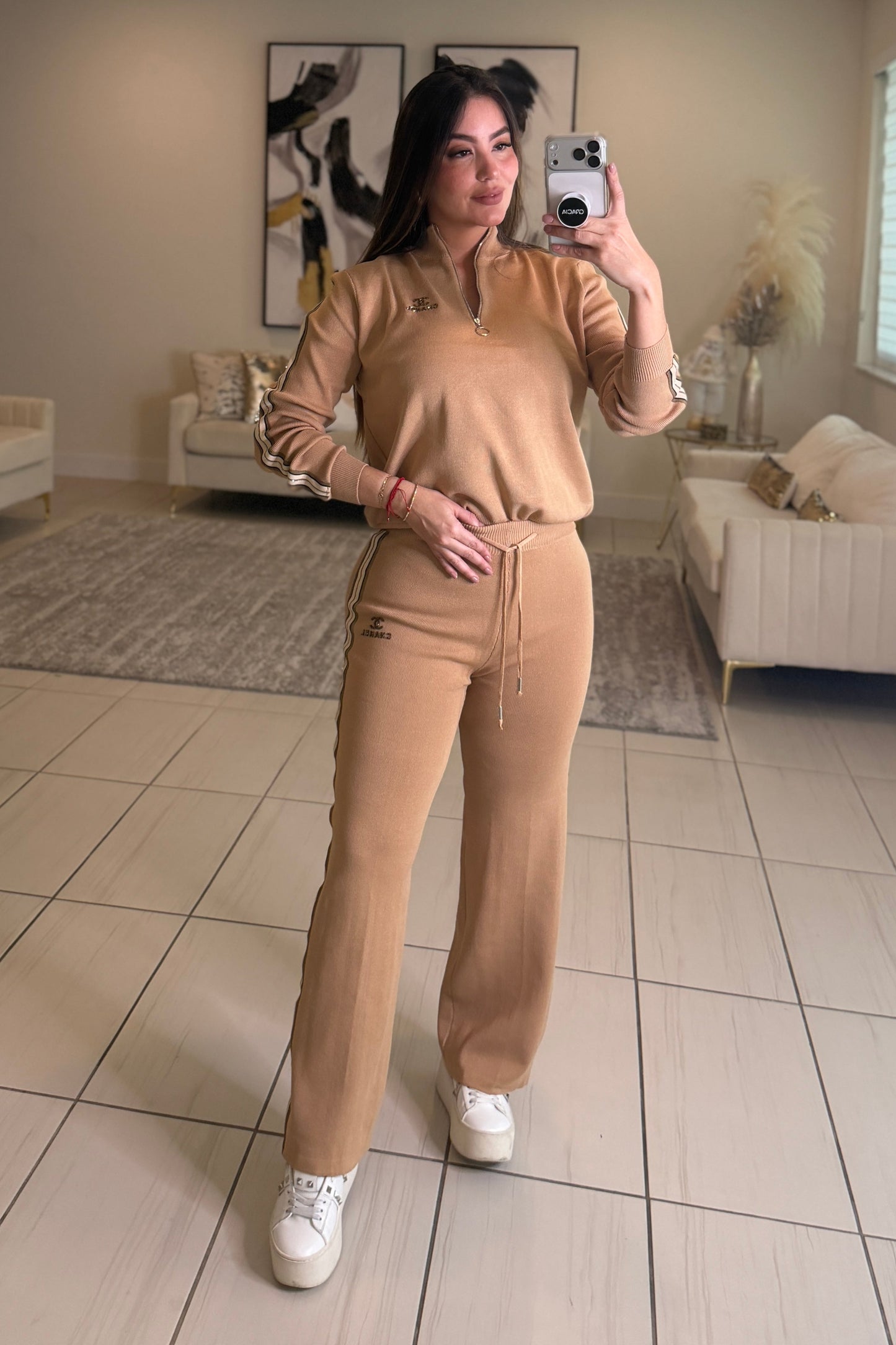 Iconic Mocha Knit Pant Set