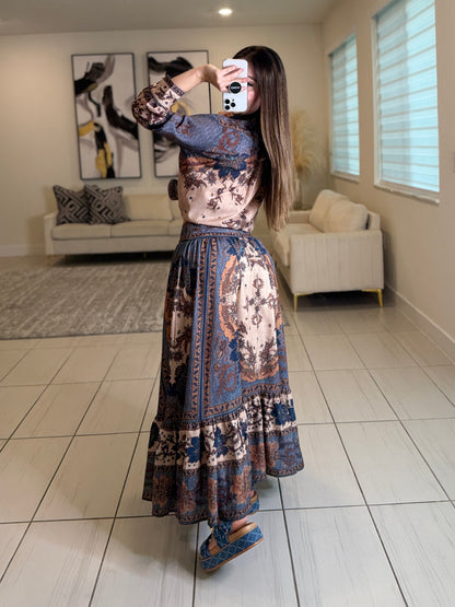 Ascension Tiered Midi Skirt Set