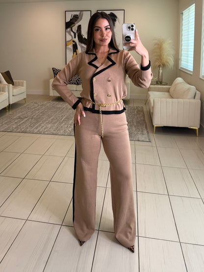 Instinctive Reign Mocha Knit Pant Set