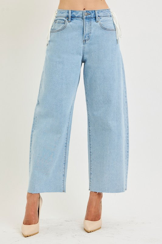Slouchy Crop Barrel Denim Pants