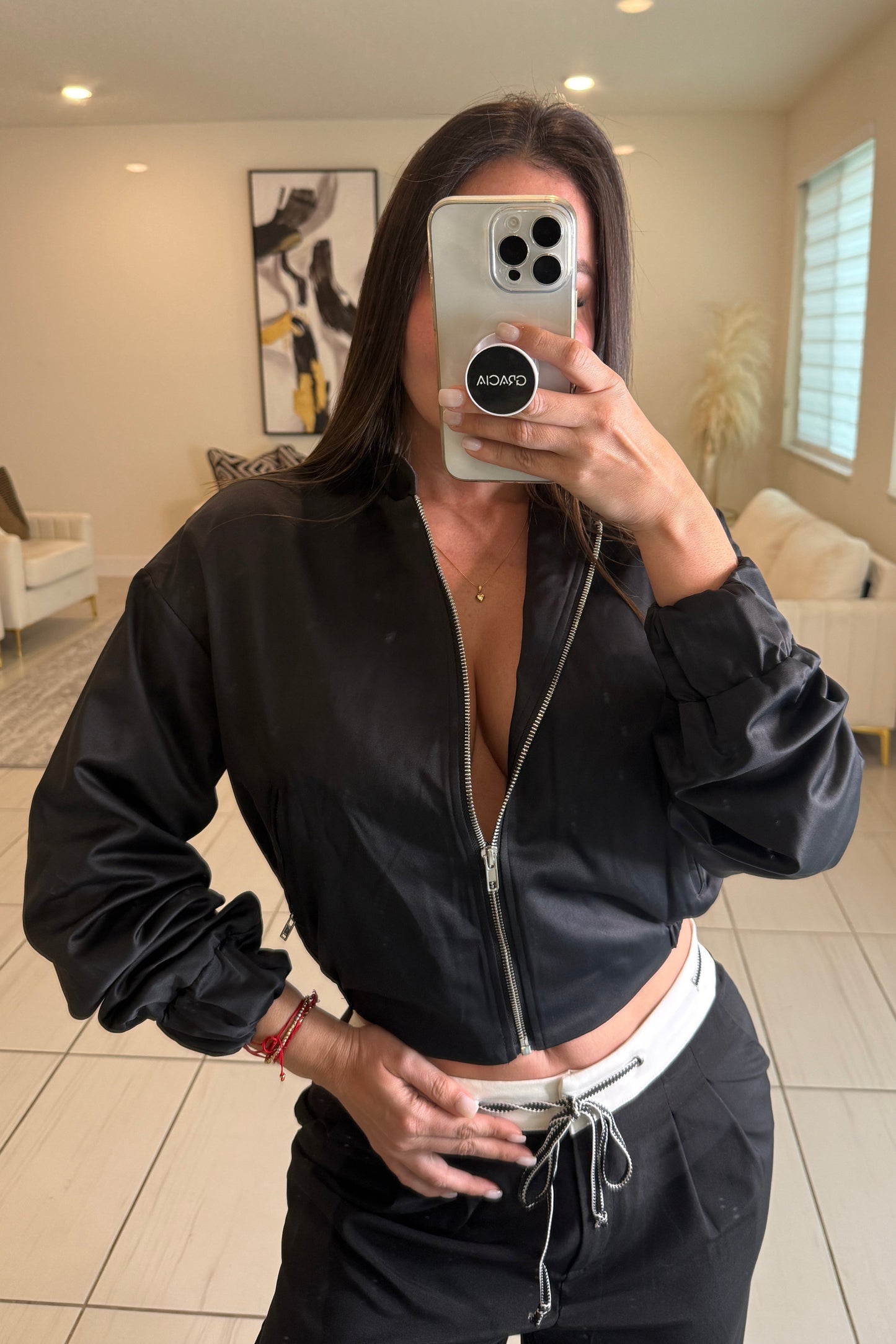 Cozy Black Bomber Jacket