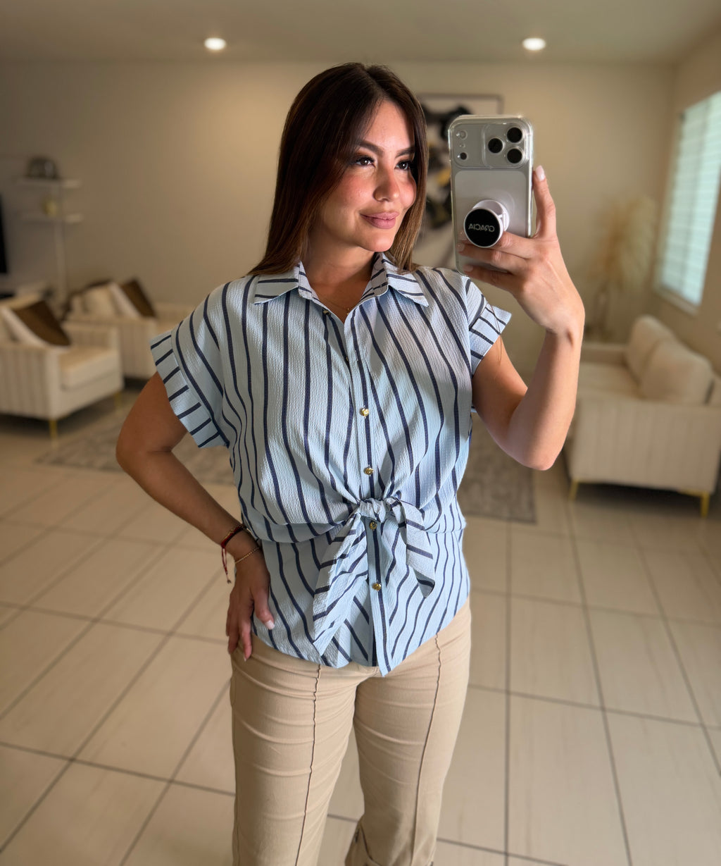 Angelic Stripes Blue Shirt