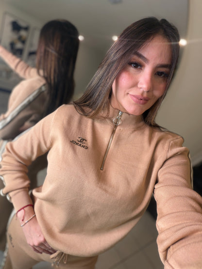 Iconic Mocha Knit Pant Set