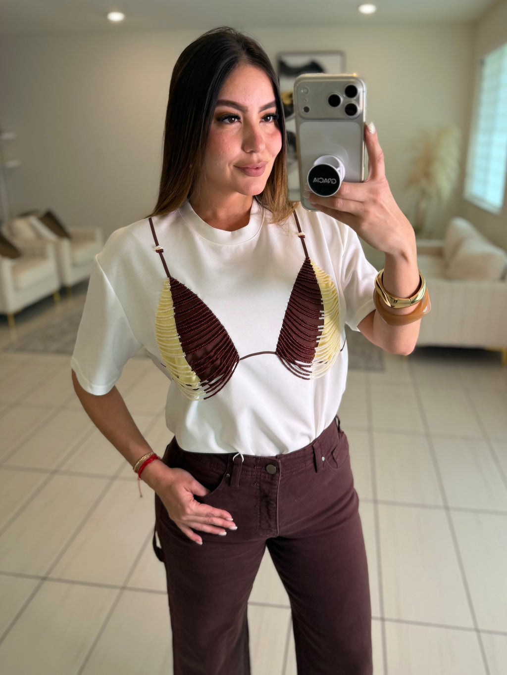 Embellished White Tshirt