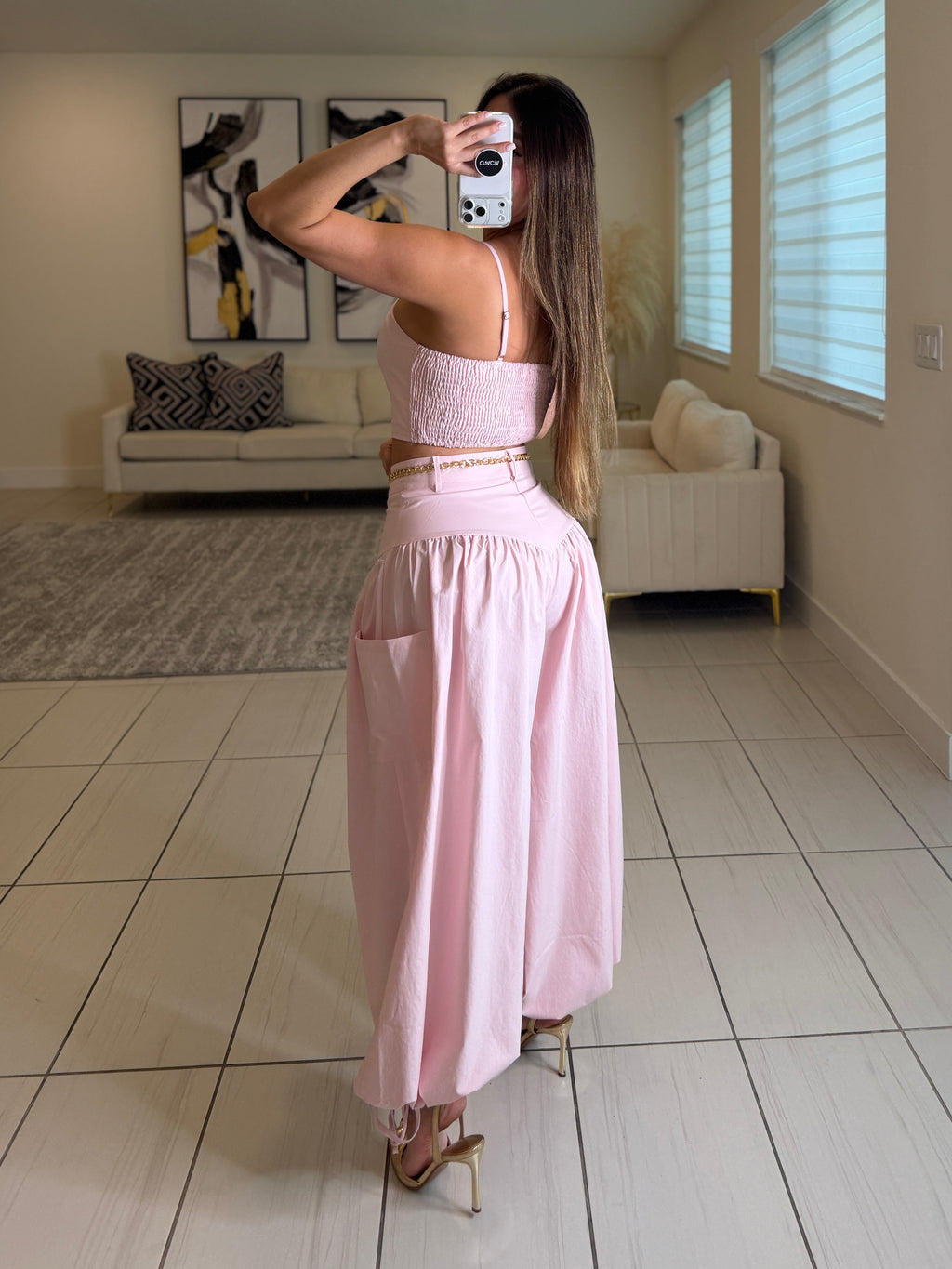 Divine Authority Pink Balloon Pant Set