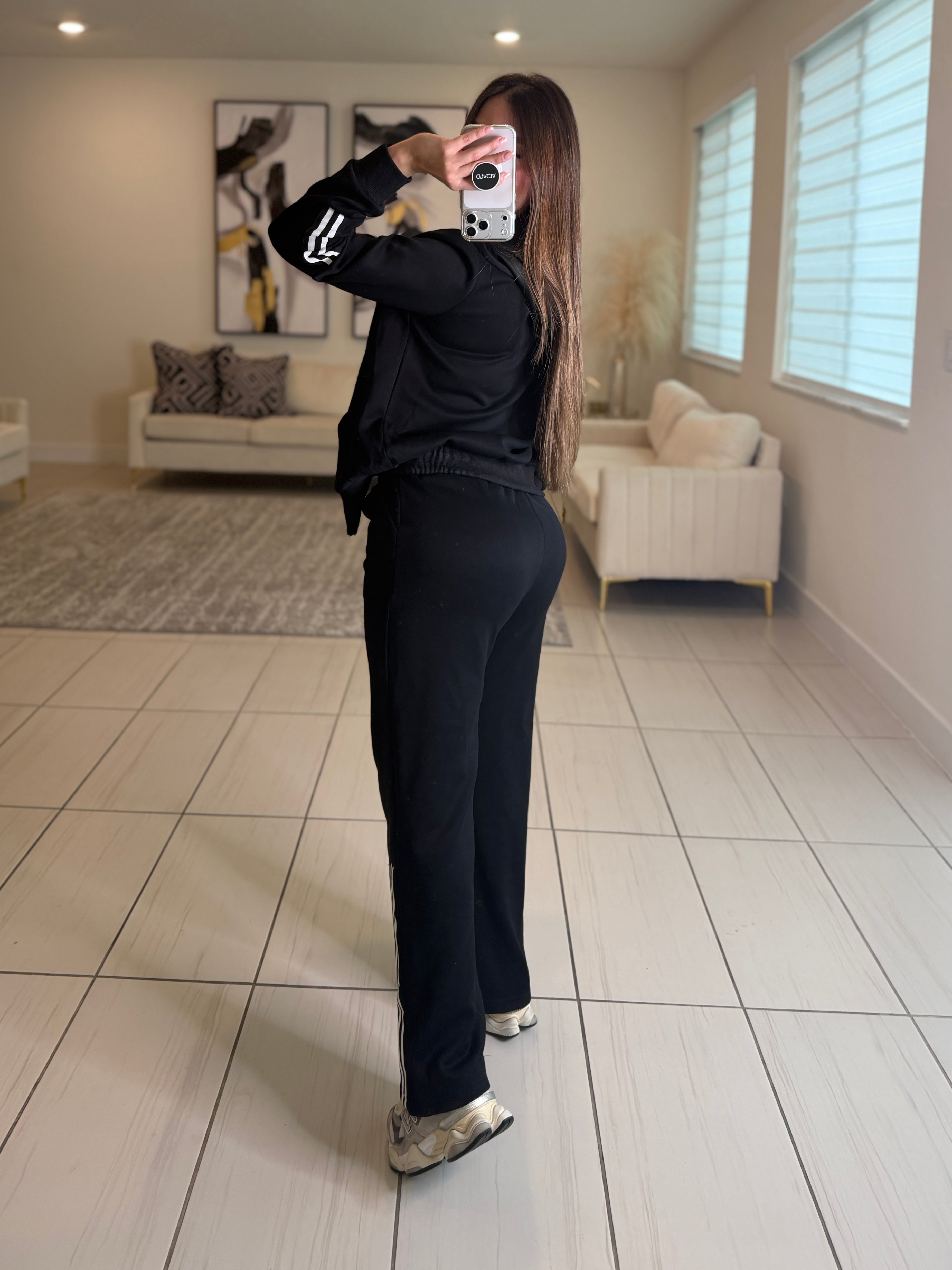 Iconic Stripes Halo Black Pant Set