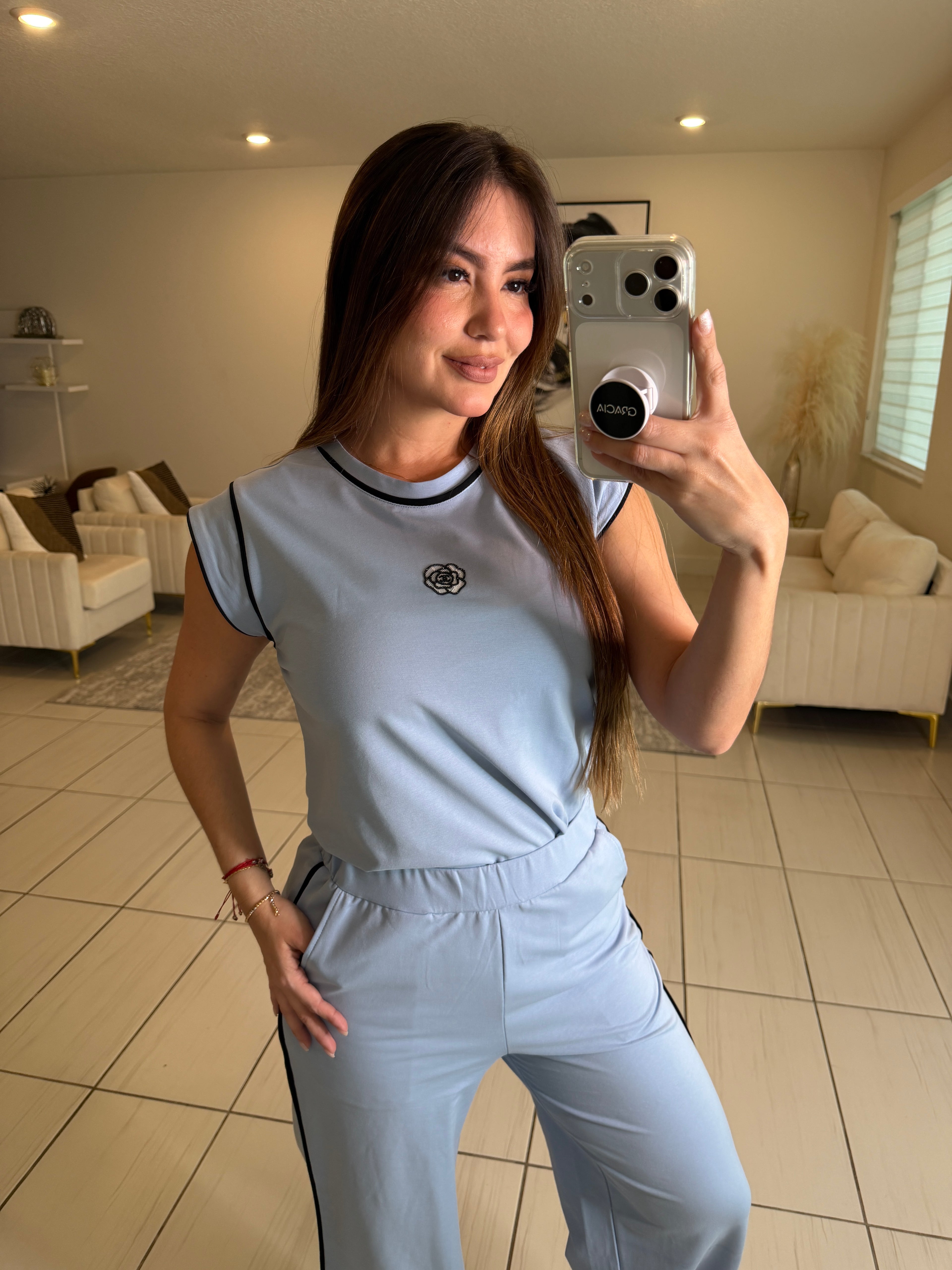 Iconic Muse Light Blue Pant Set