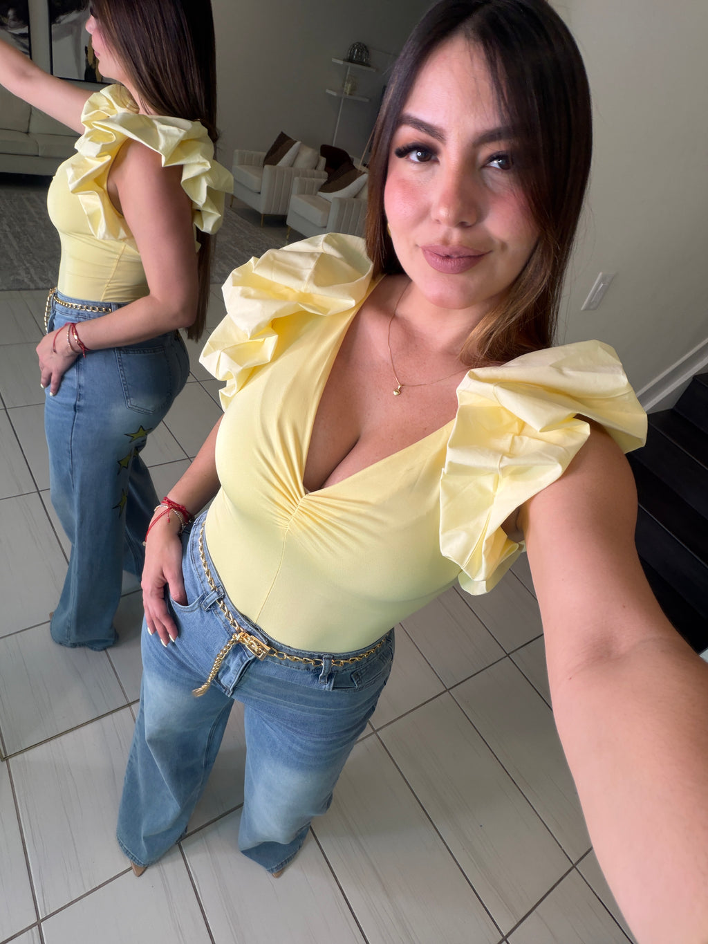 Summer Ruffles Yellow Bodysuit