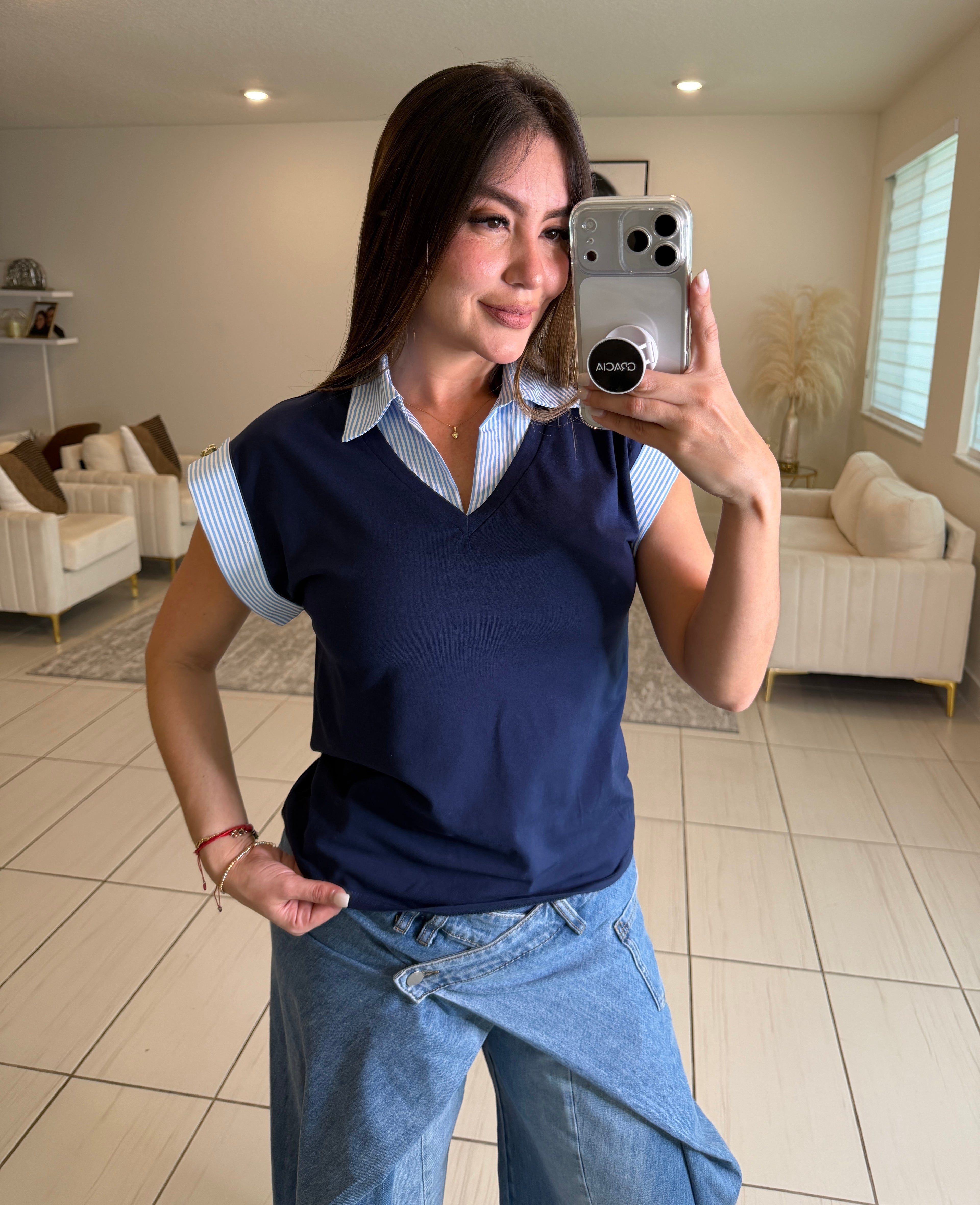 Radiant Marine Navy Blue Top