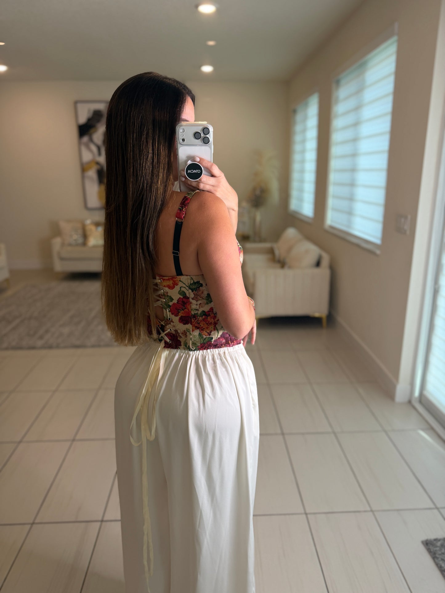 Sweetest Floral Crush Ruched Corset Top