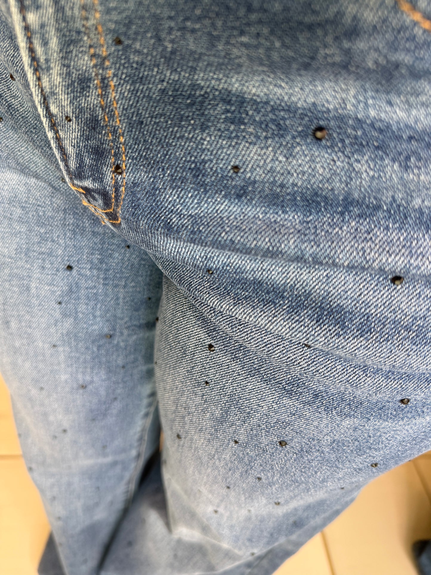 Flashes Black Glitter Denim Pants