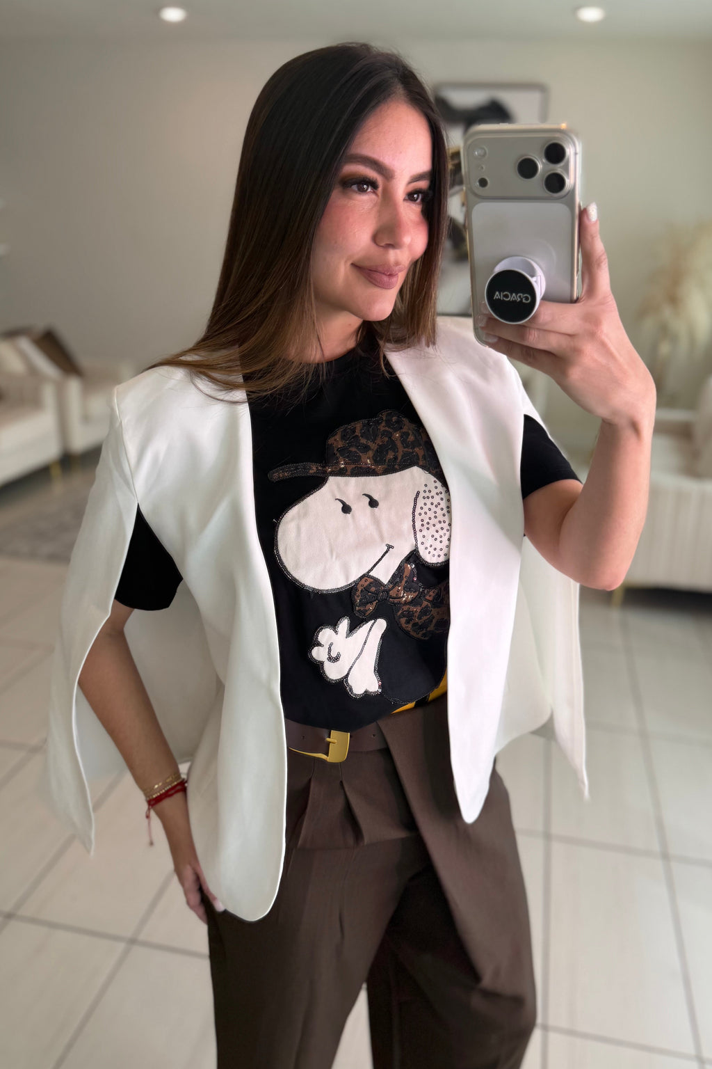 Cascading Cape White Blazer
