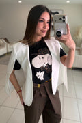 Cascading Cape White Blazer