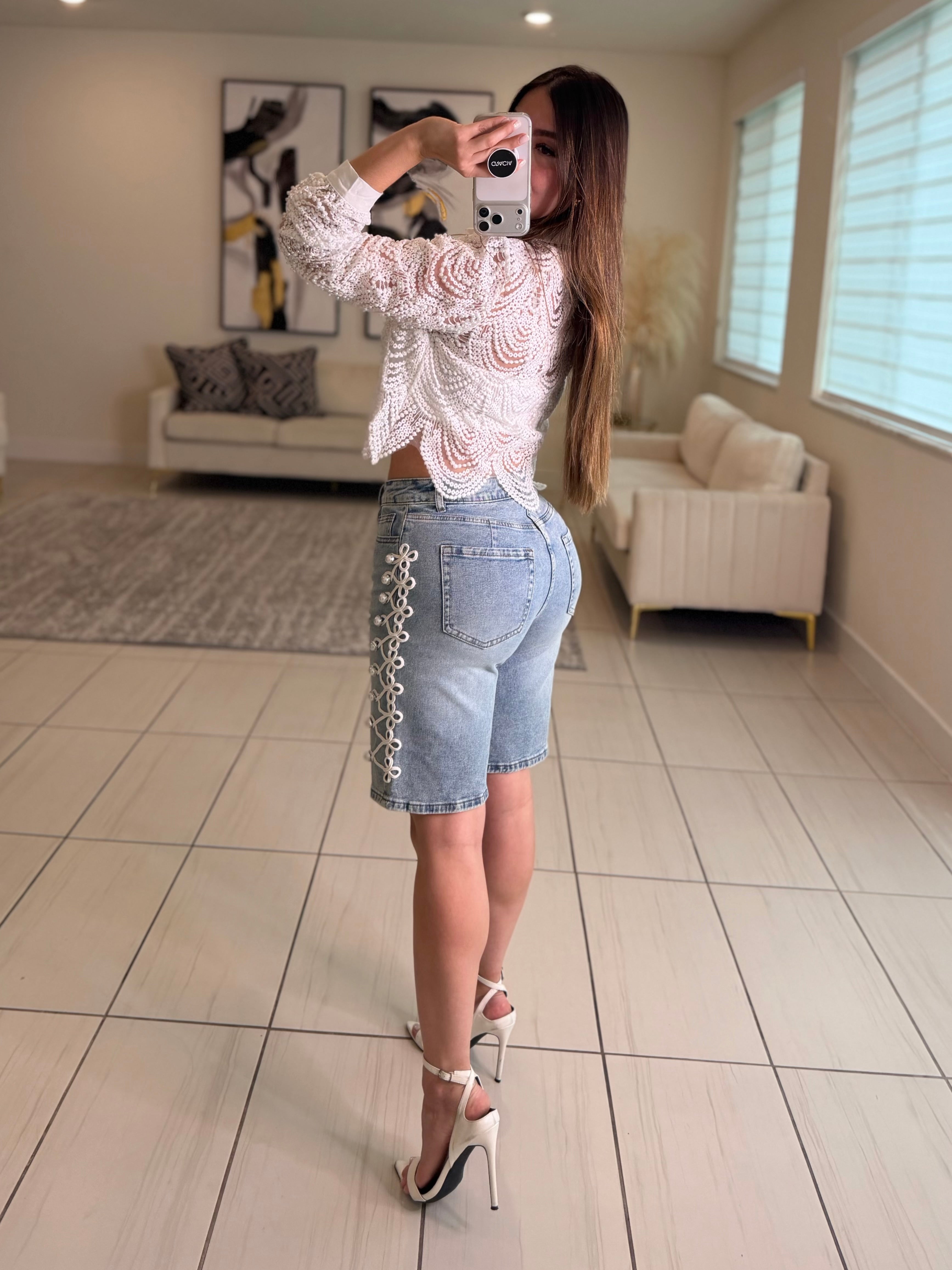 Napoleon Blue Denim Shorts