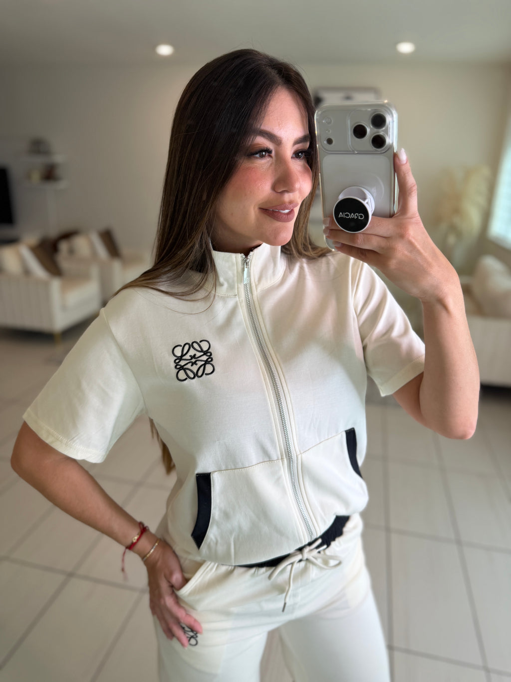 Iconic Muse White and Black Pant Set