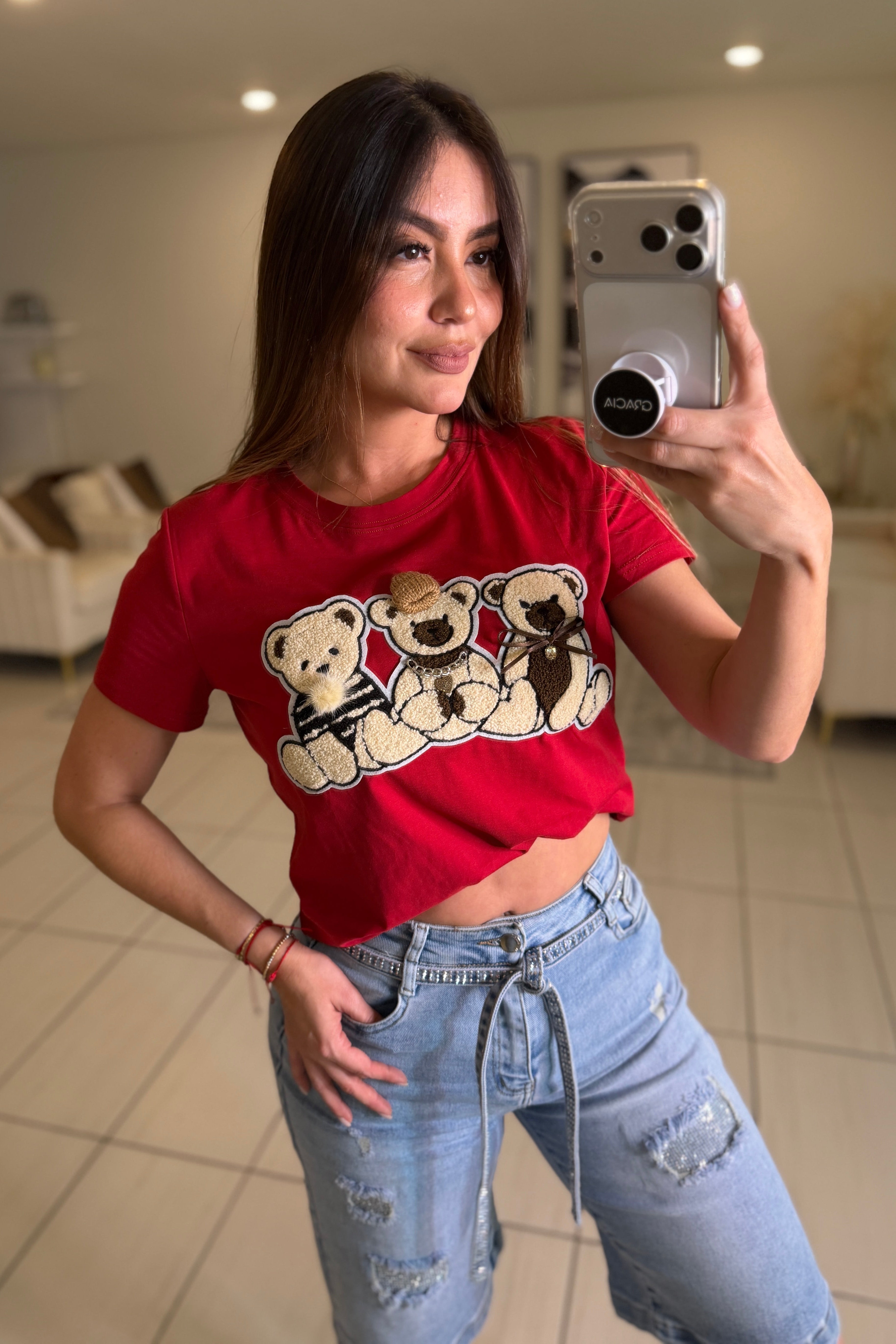 Fashionable Bears Red Tshirt