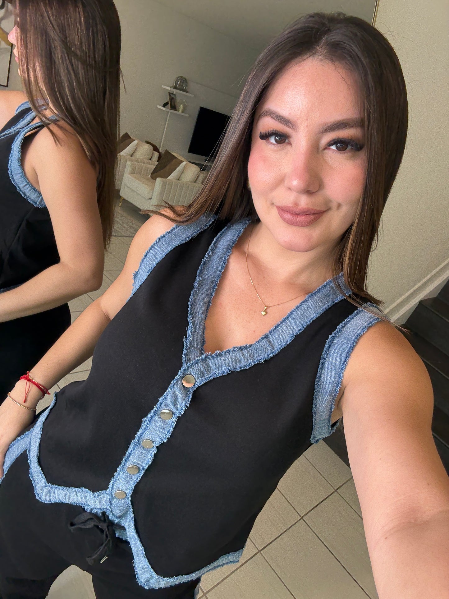 Iconic Black and Denim Contrast Set
