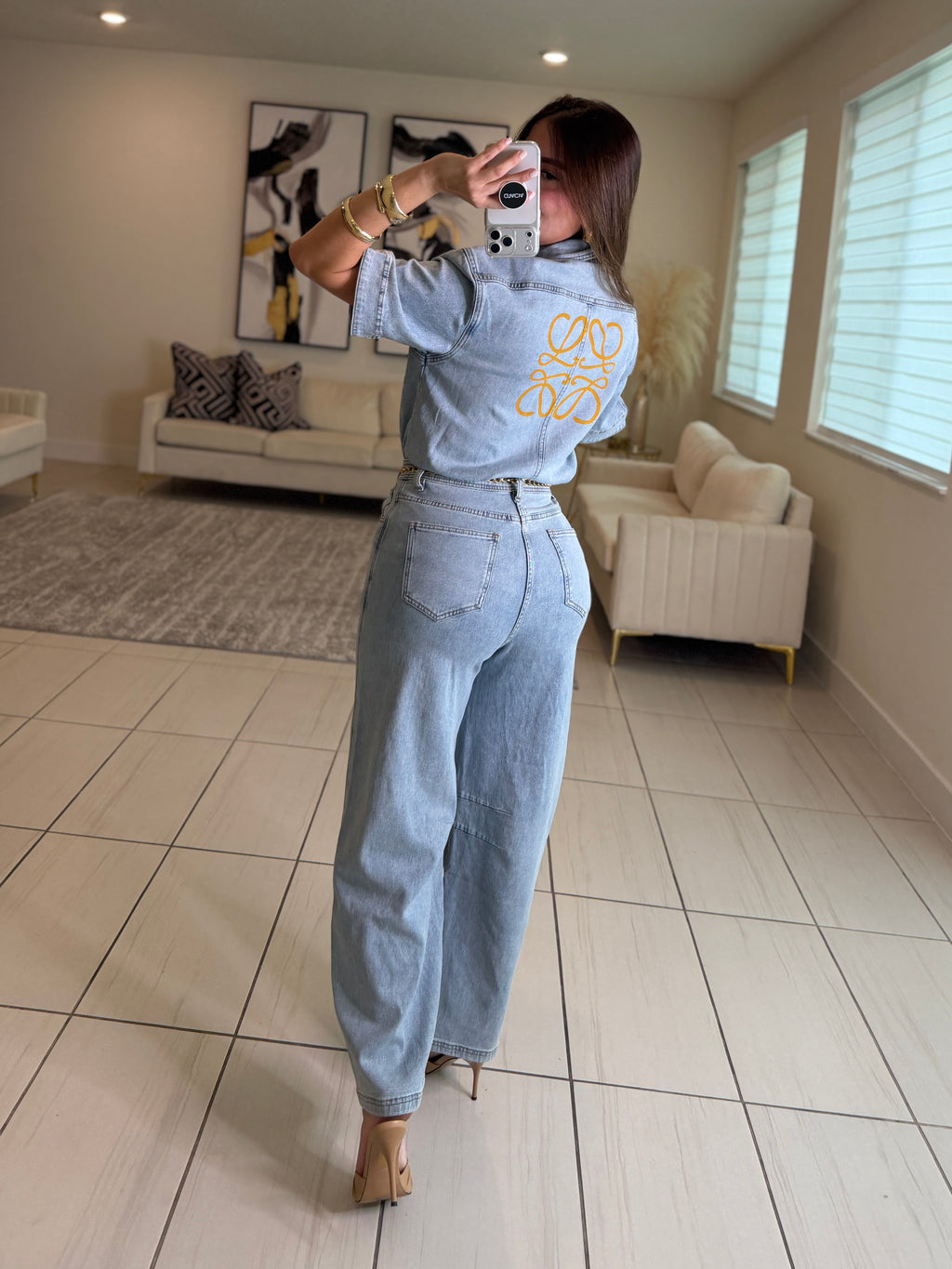 Iconic Light Denim Pant Set