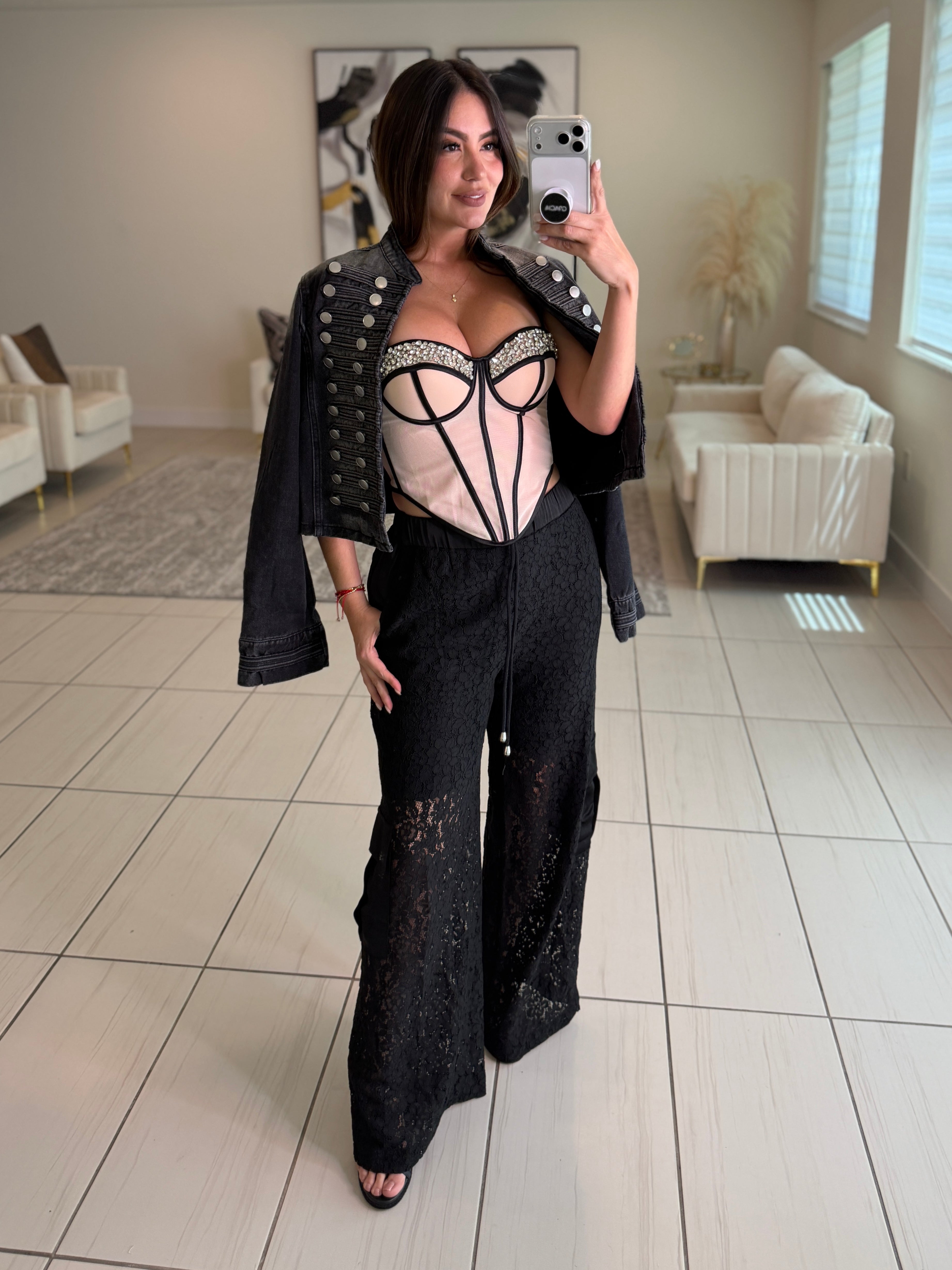Dangerous Muse Black Lace Pants