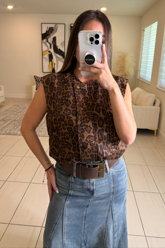 In Demand Cropped Leopard Print Jacket