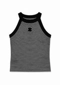 Iconic Striped Knit Black Tank Top