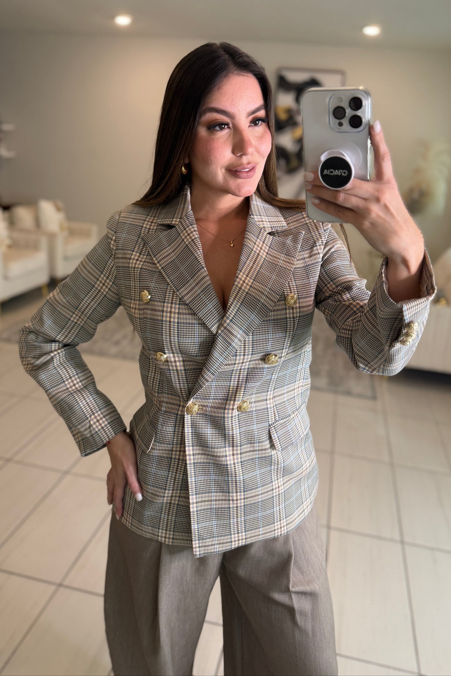 Elite Standard Plaid Blazer