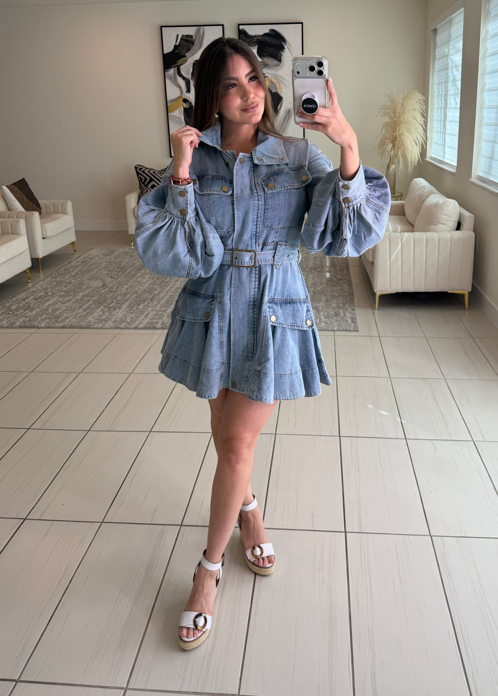 Luna Utility Denim Dress