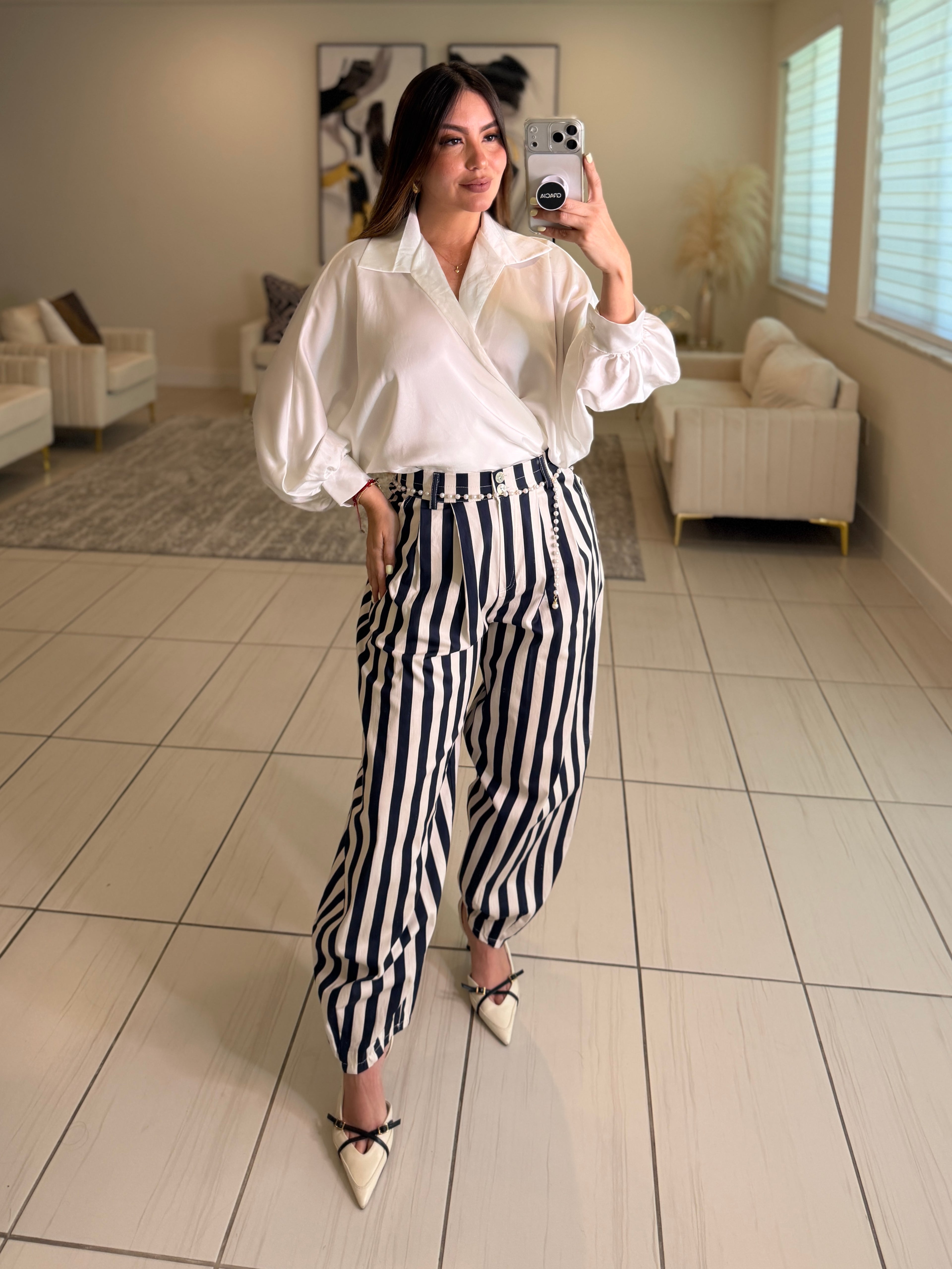 Gravity Stripes Navy Blue Pants