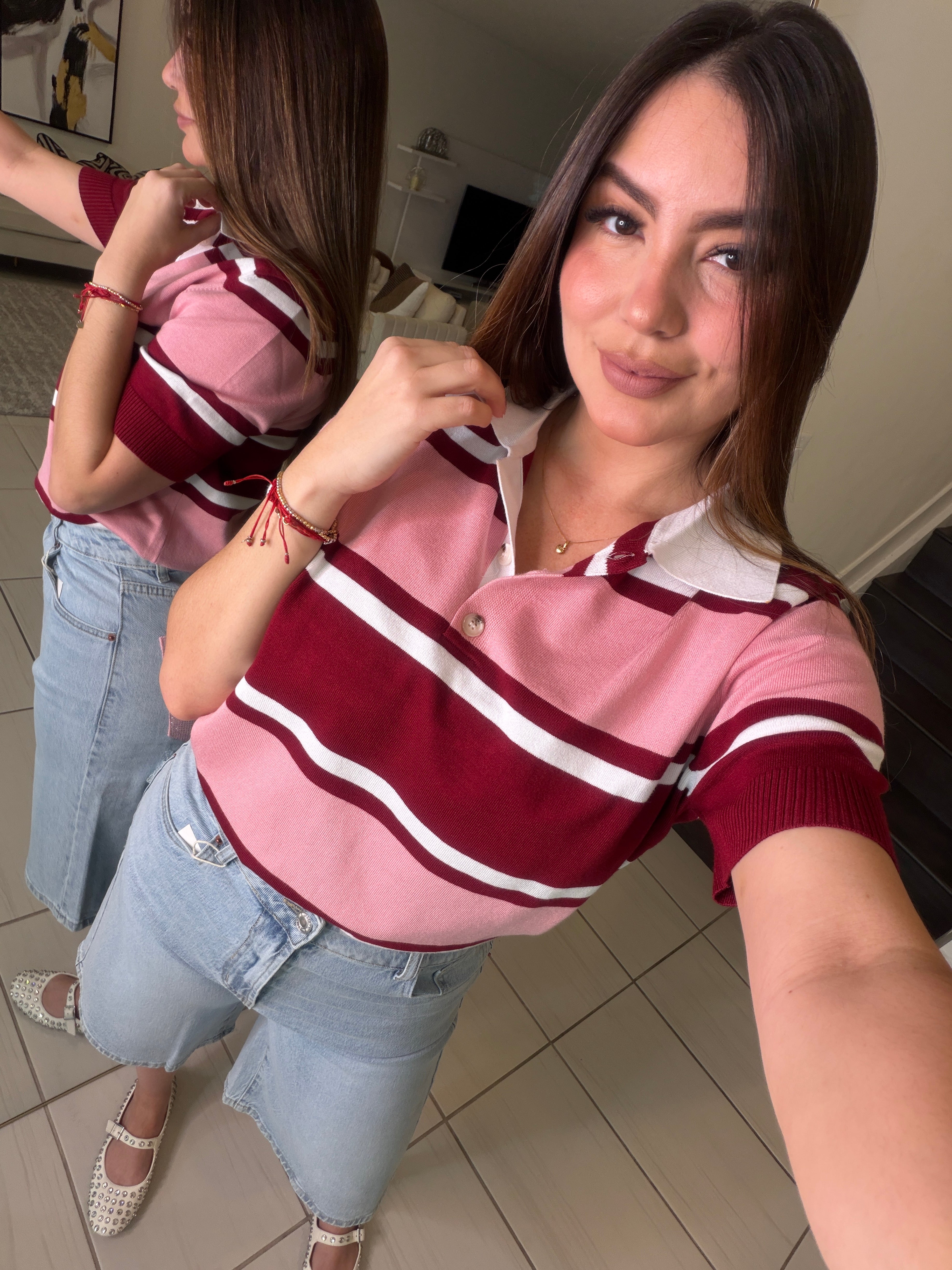 Sweet Stripes Pink Top