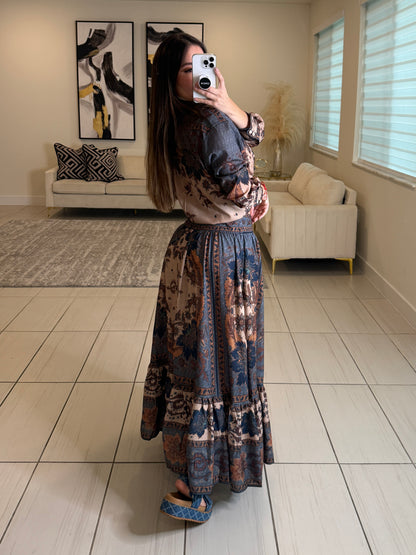 Ascension Tiered Midi Skirt Set