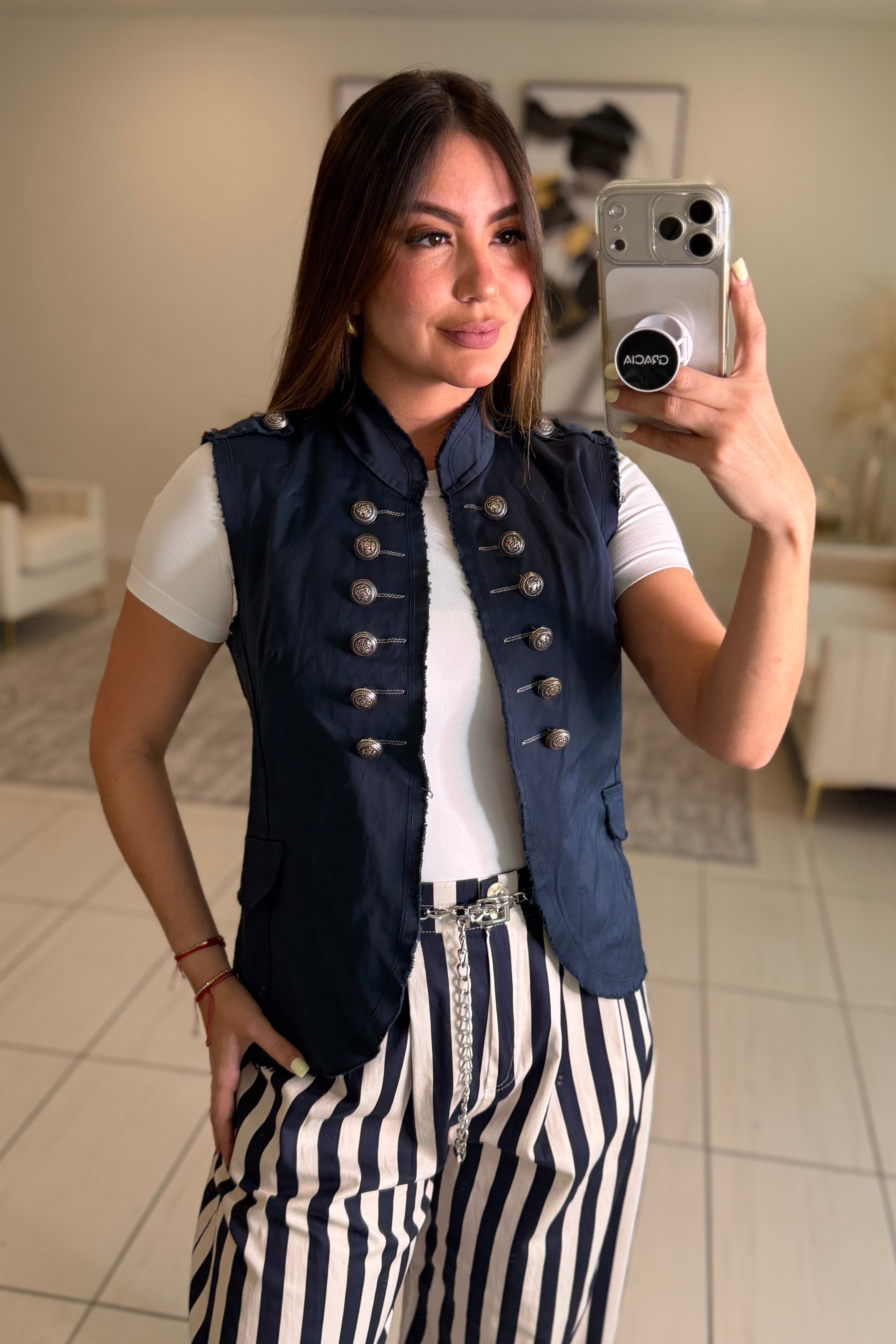 Napoleon Navy Blue Vest Jacket