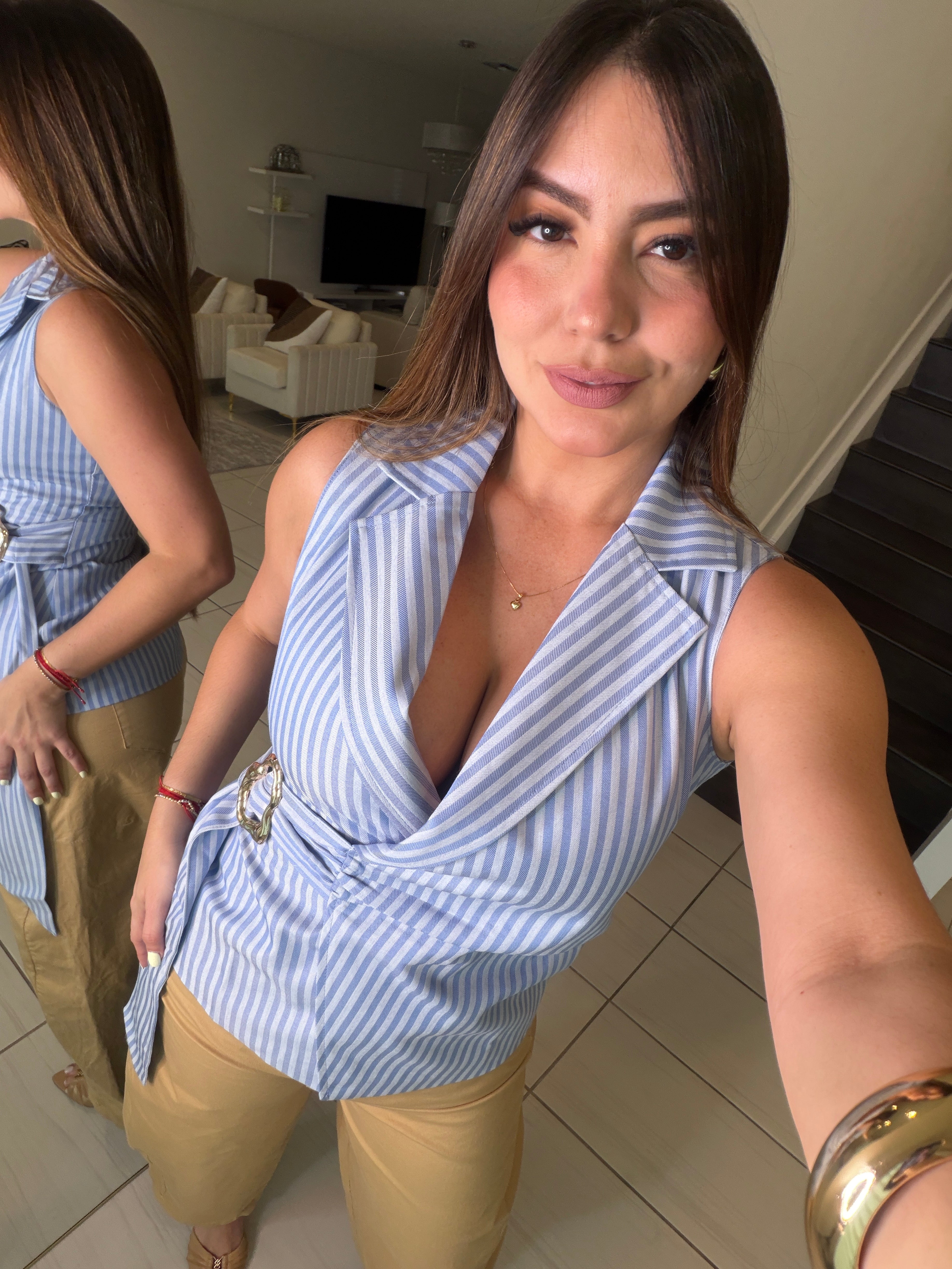 Sweet Stripes Blue Vest