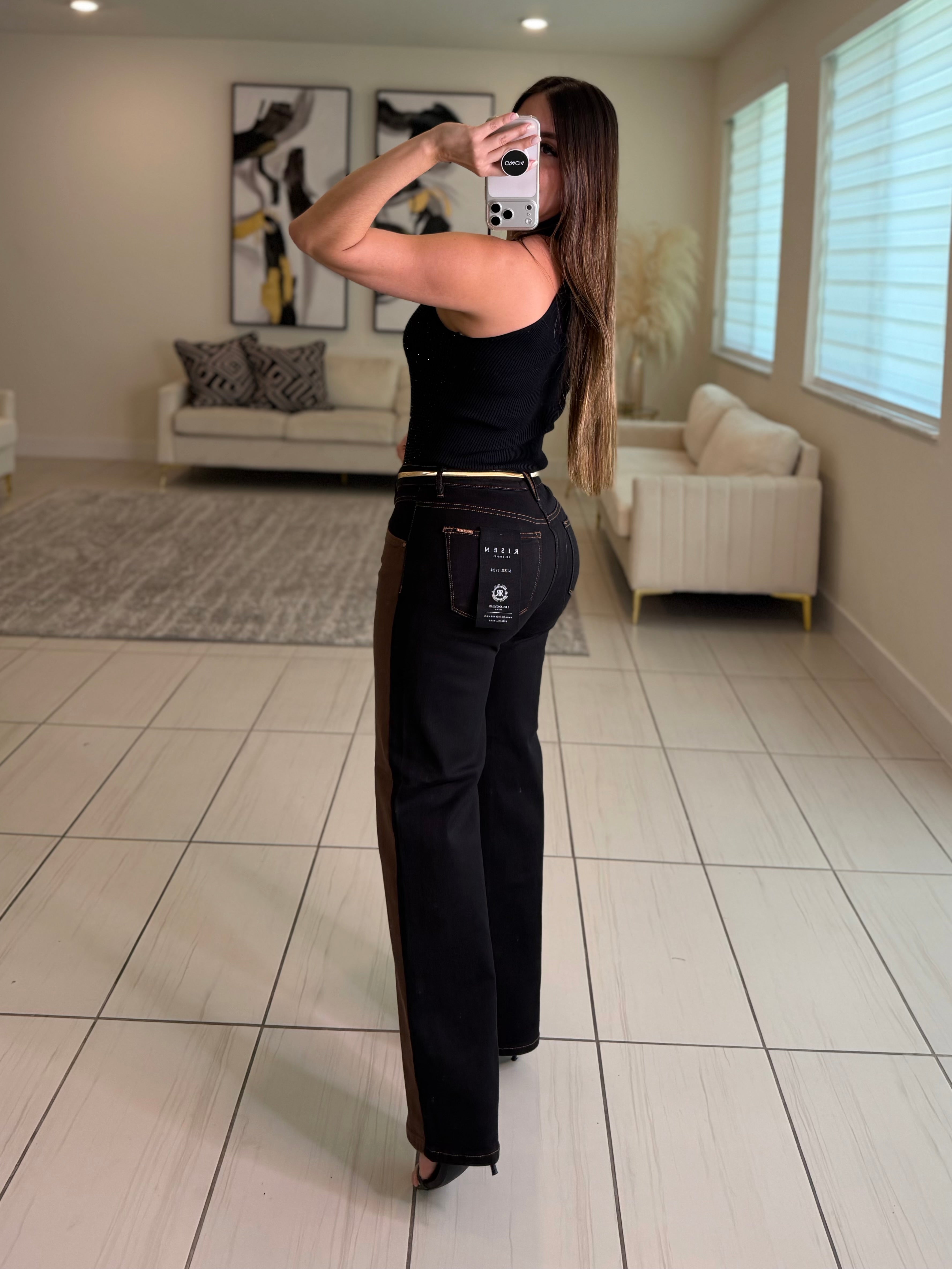 Rhinestones Effect Black Top