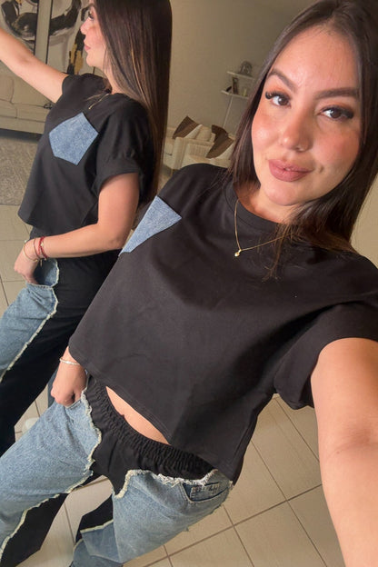Iconic Structure Black Pants Set