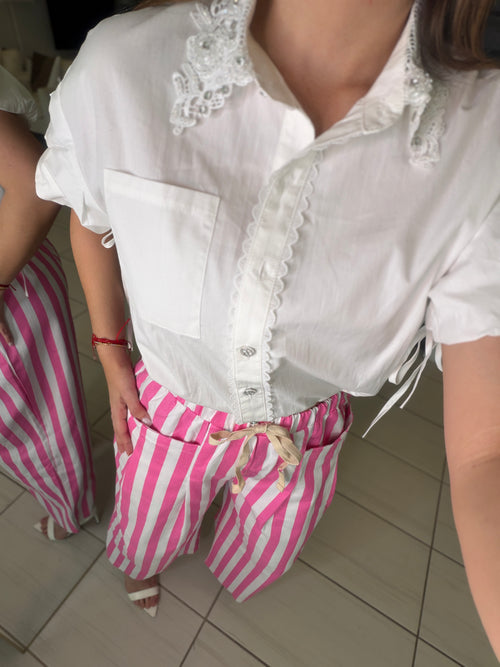 Flowers and Sparkles White Shirt