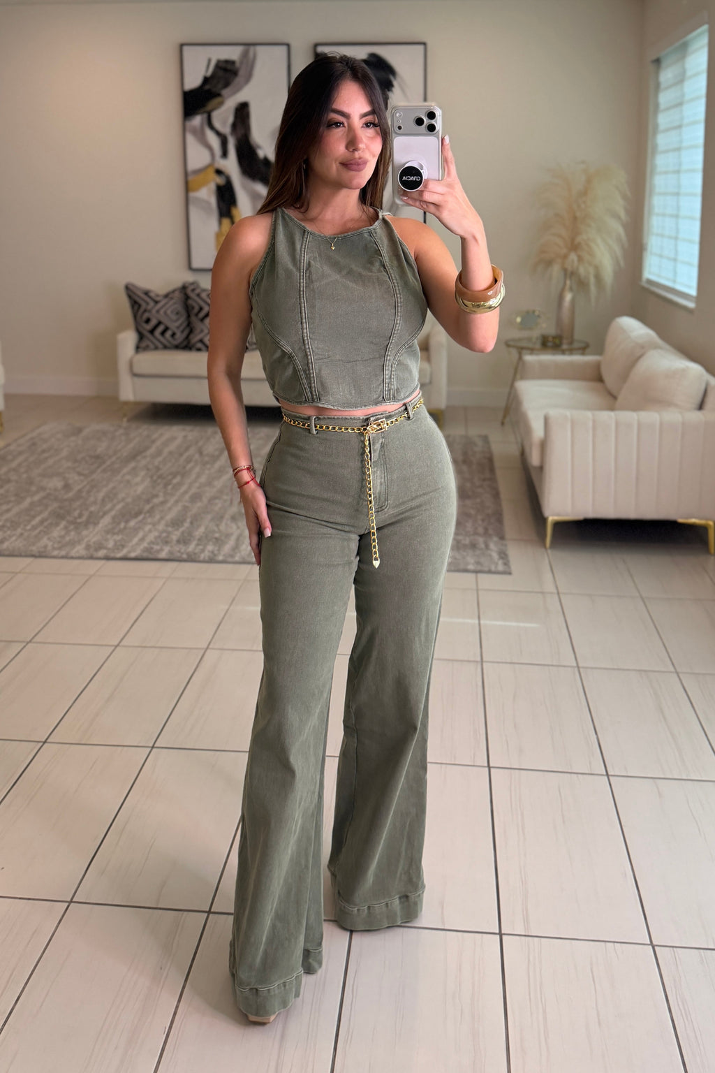 Rebel Utility Green Pant Set