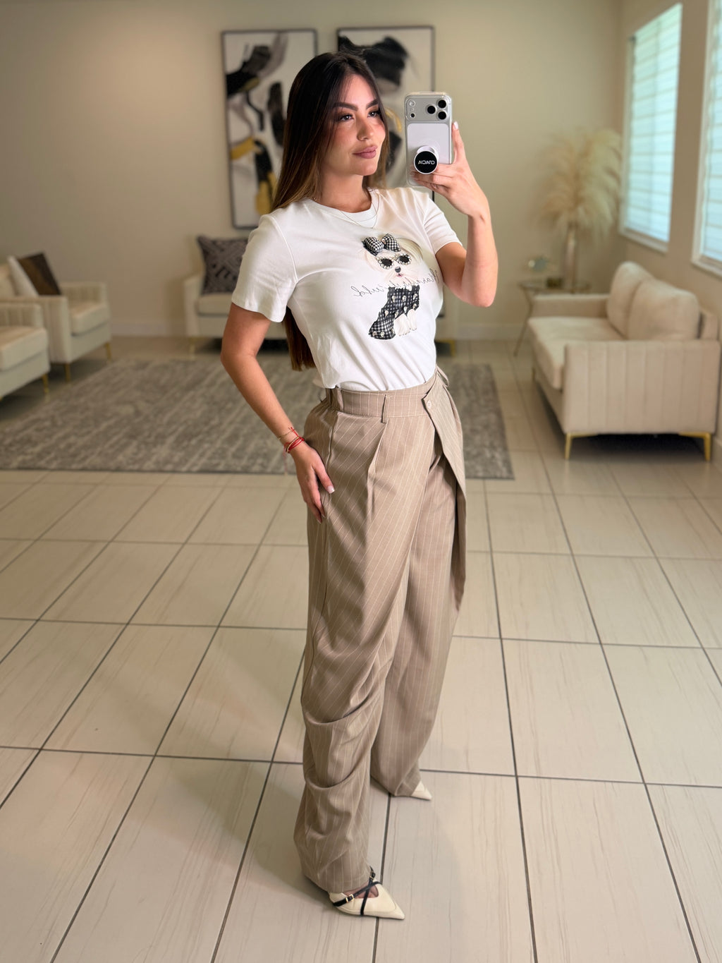 Moonlit Reverie Beige Pants