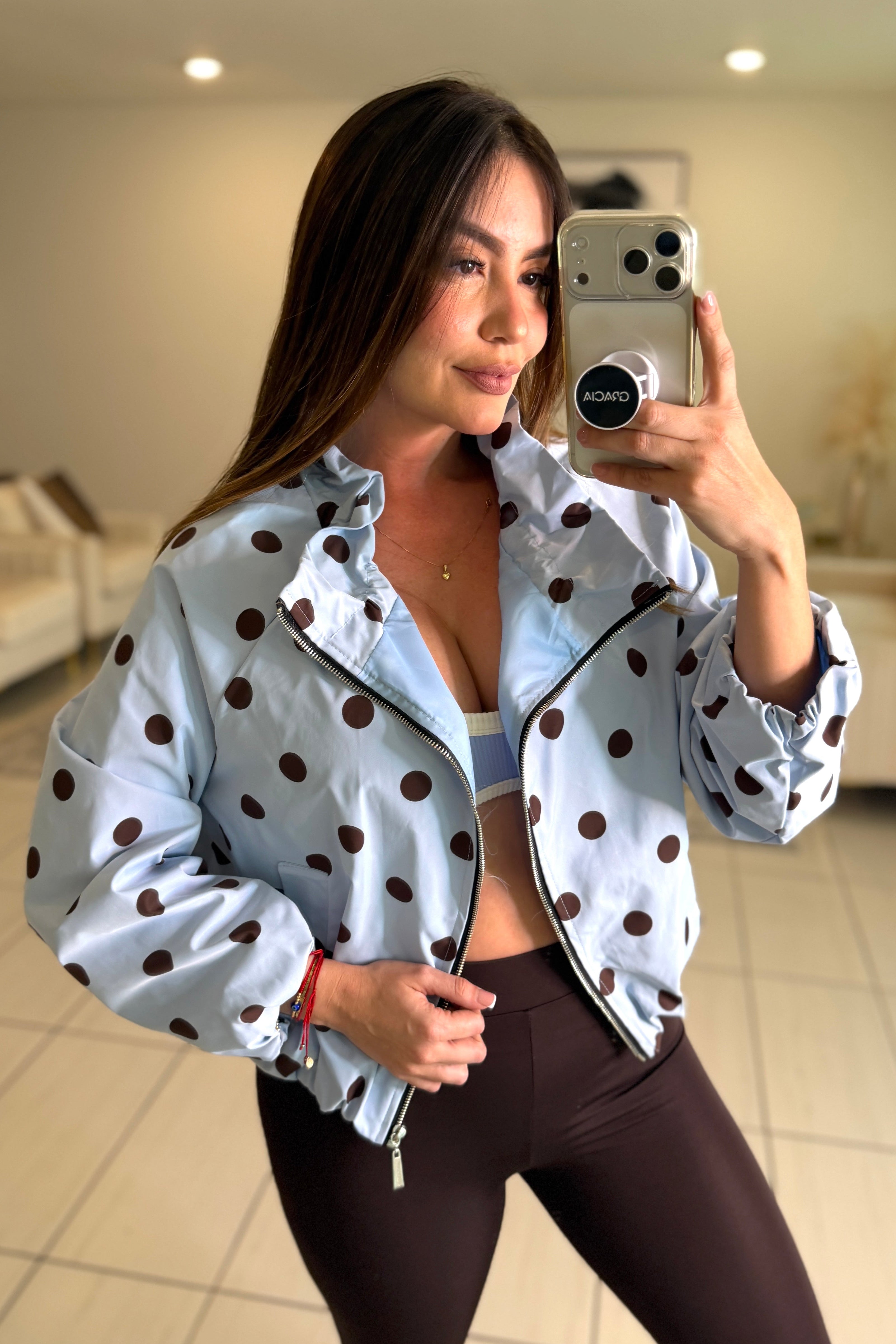 Polka Muse Blue Bomber Jacket