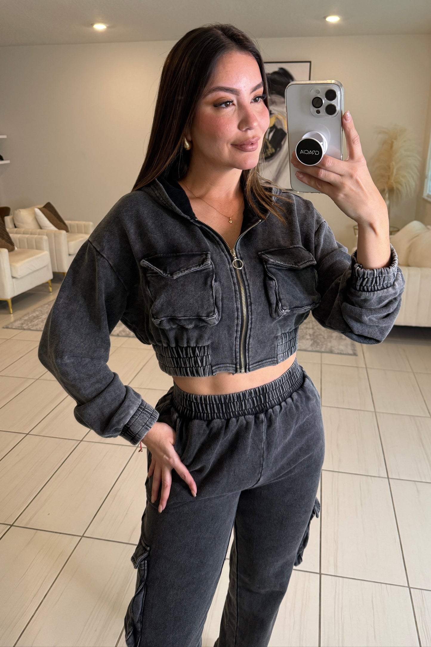 Illusionist Washed Black Pant Set
