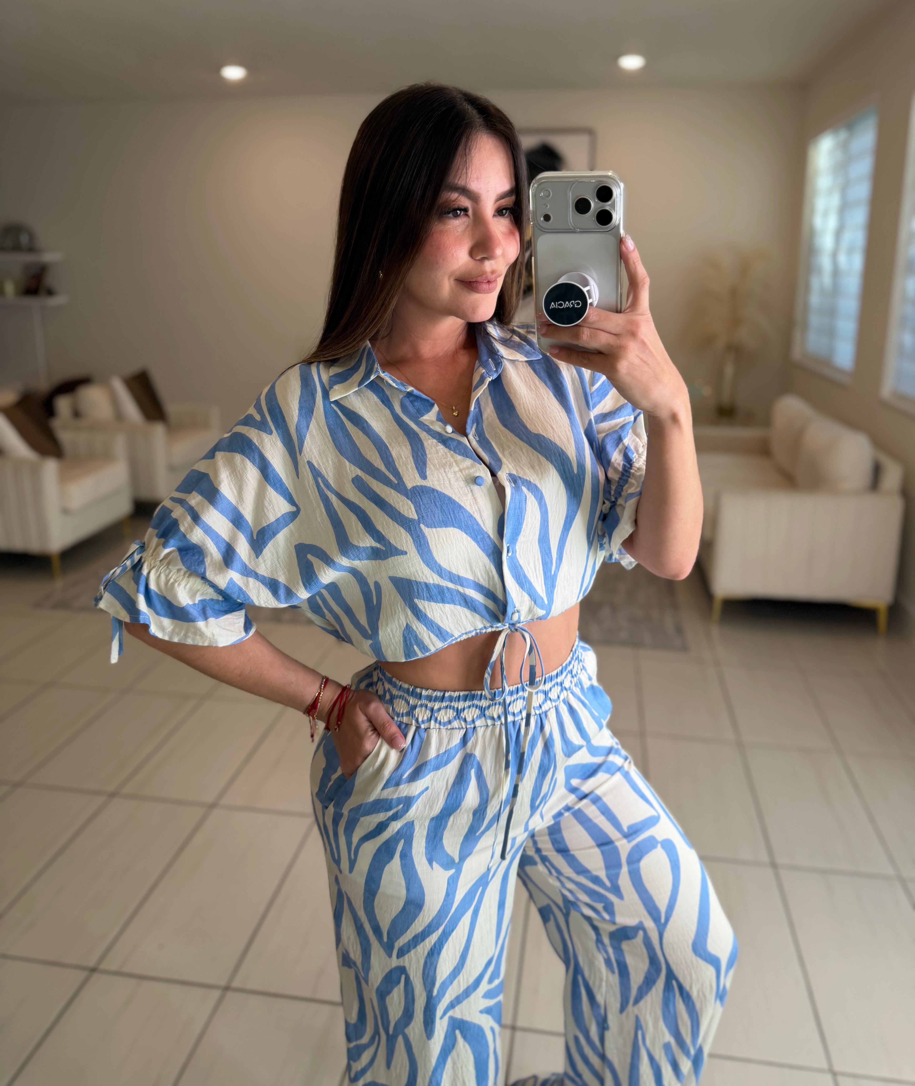 Modern Motion Blue Pant Set