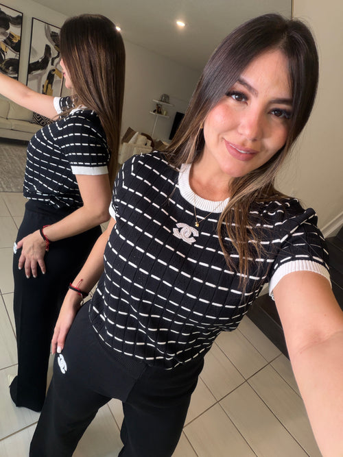 Simplicity Knit Black Pant Set