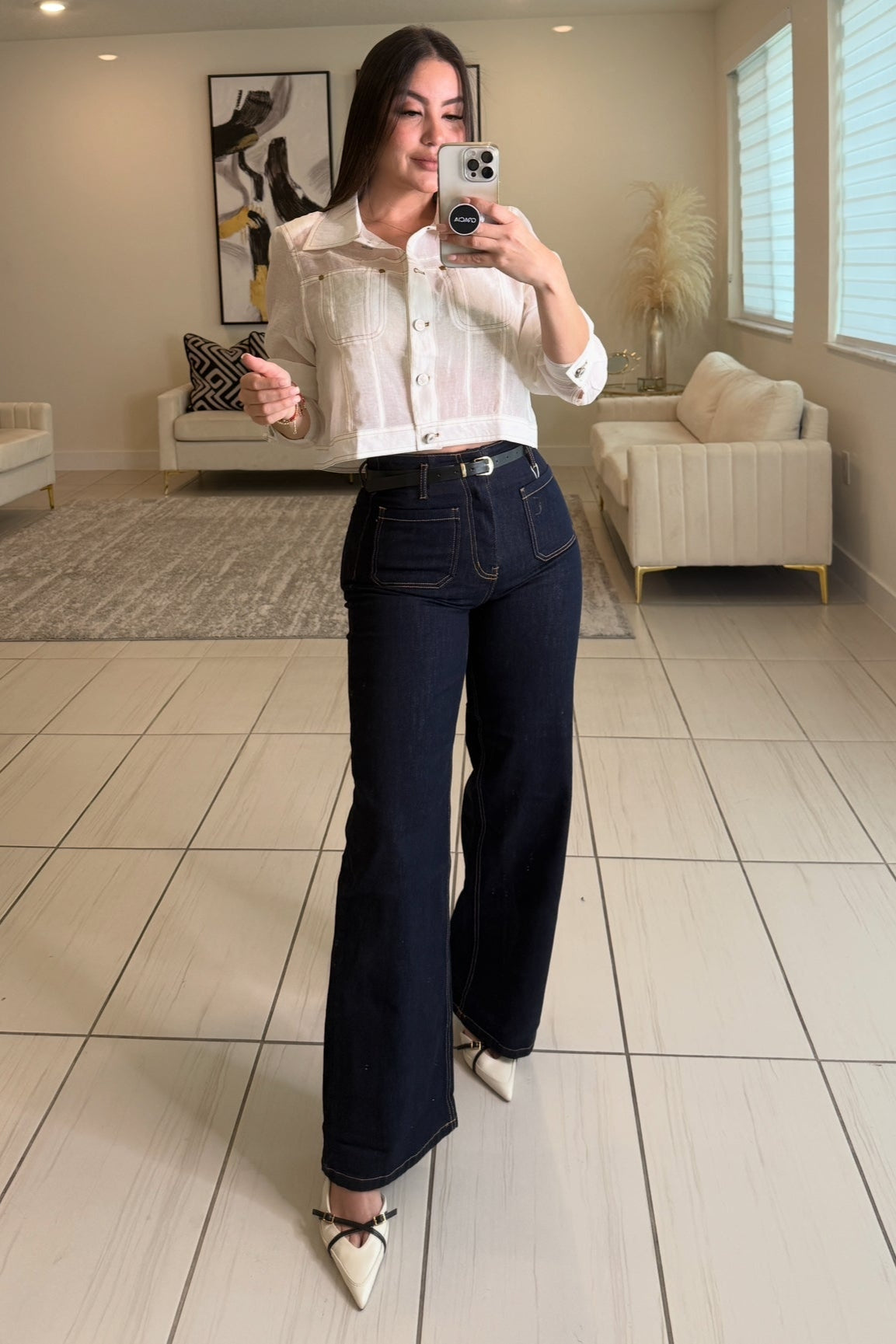 Parisian Flair Off White Top