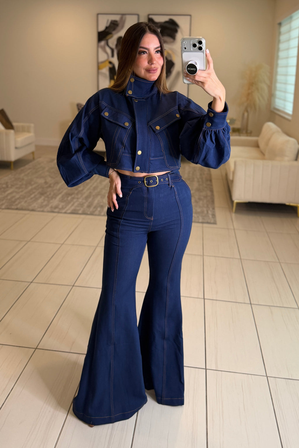 Luna Denim Utility Pant Set